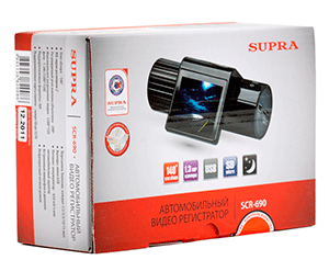 Упаковка видеорегистратора Supra SCR-690