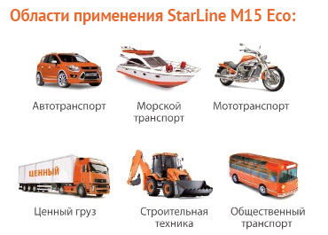 области применения StarLine M15 Eco