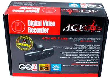 Комплектация видеорегистратора ACV GQ7