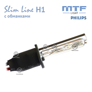 Ксенон MTF-Light Slim Line с обманкой и колбами Philips H1 (4300K)