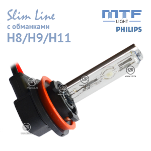 Ксенон MTF-Light Slim Line с обманкой и колбами Philips H8/H9/H11 (4300K)